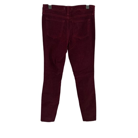 Nine West Vintage America Corduroy Skinny Pants Size 6 Burgundy Stretch - Picture 2 of 6